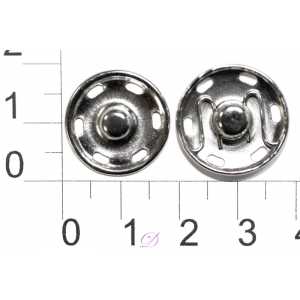 Кнопка металл (нерж), пришивная потайная, D=19мм, цв.никель (упаковка 500 штук)