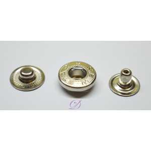 Кнопка Альфа 15мм сталь (3 части) цв. Никель (720 шт)
