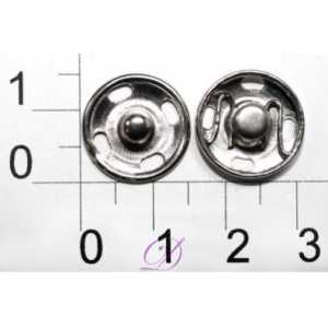 Кнопка металл (нерж), пришивная потайная, D=15мм, цв.никель (упаковка 500 штук)