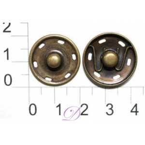 Кнопка металл (нерж), пришивная потайная, D=21мм, цв.антик (упаковка 500 штук)